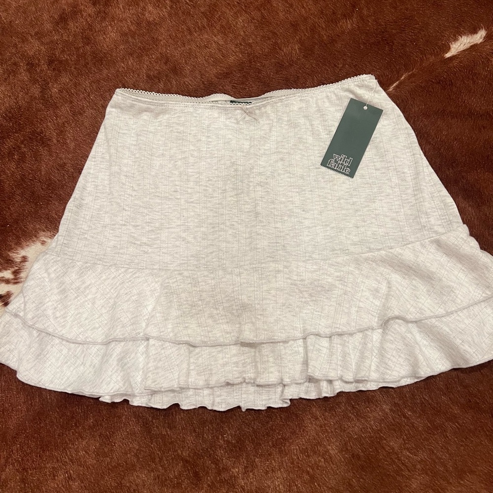 Wild Fable Grey Ruffle Mini Skirt